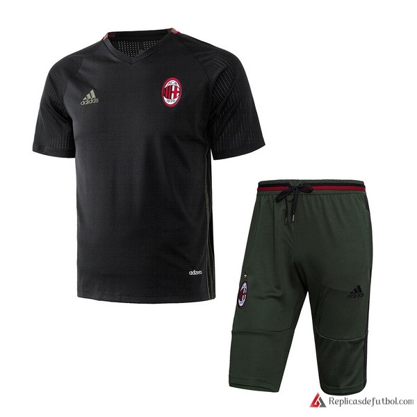Camiseta Entrenamiento Milan Conjunto Completo 2017-2018 Negro Verde
